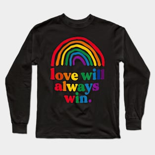 Love Will Always Win Pride Rainbow Kid Child Lgbt Quote Long Sleeve T-Shirt